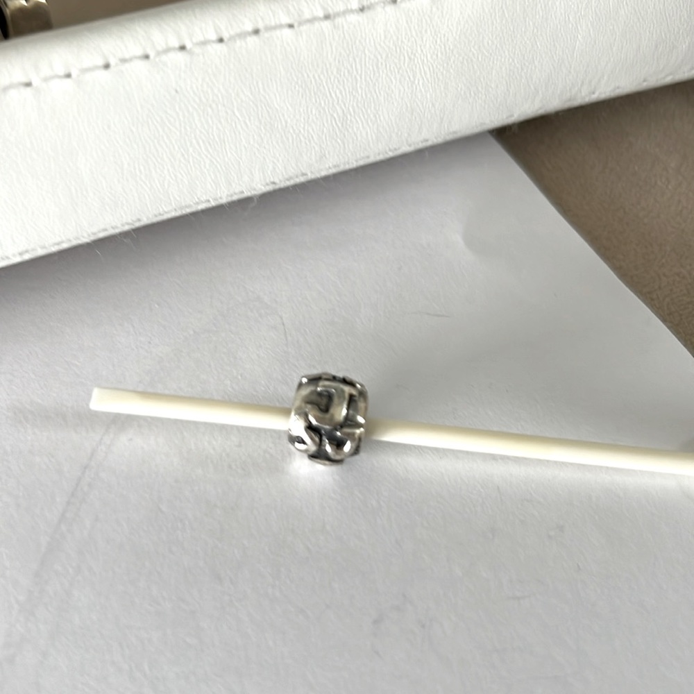 Initial J Sterling silver bead